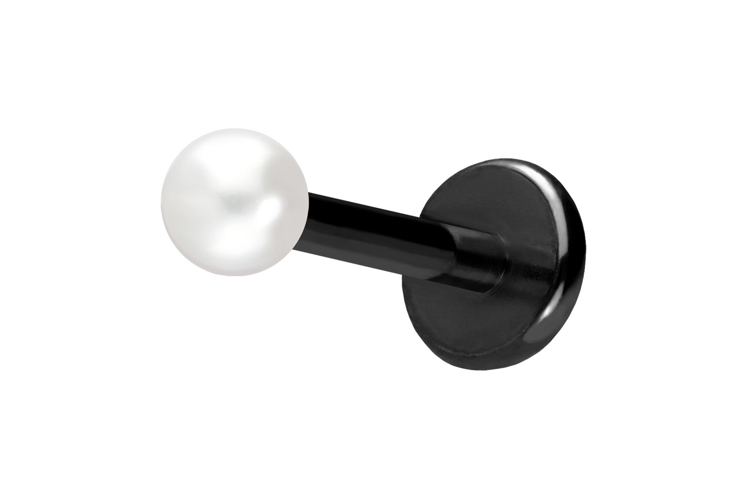 Titan Labret Piercing mit Push Fit SYNTHETISCHE PERLE